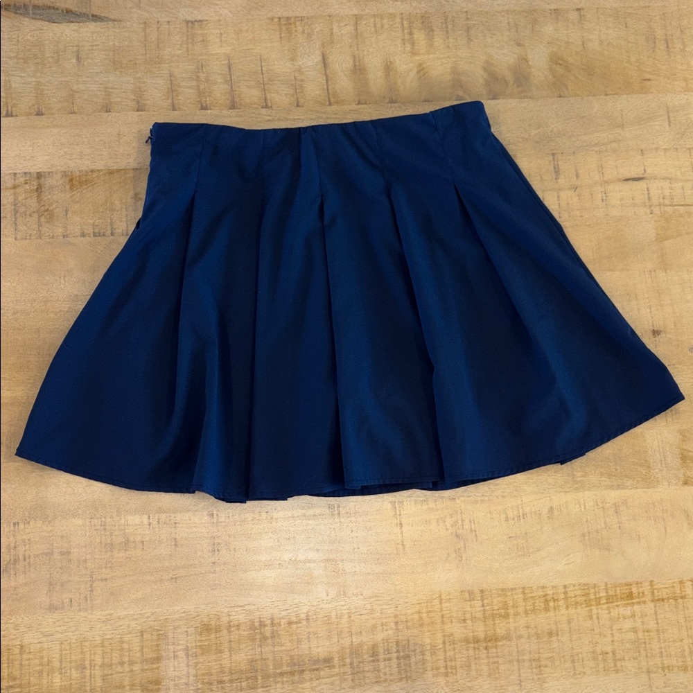 J Crew Factory Navy Skort Skirt Side Zip Large Activewear Athleisure Tennis Golf - Picture 4 of 5
